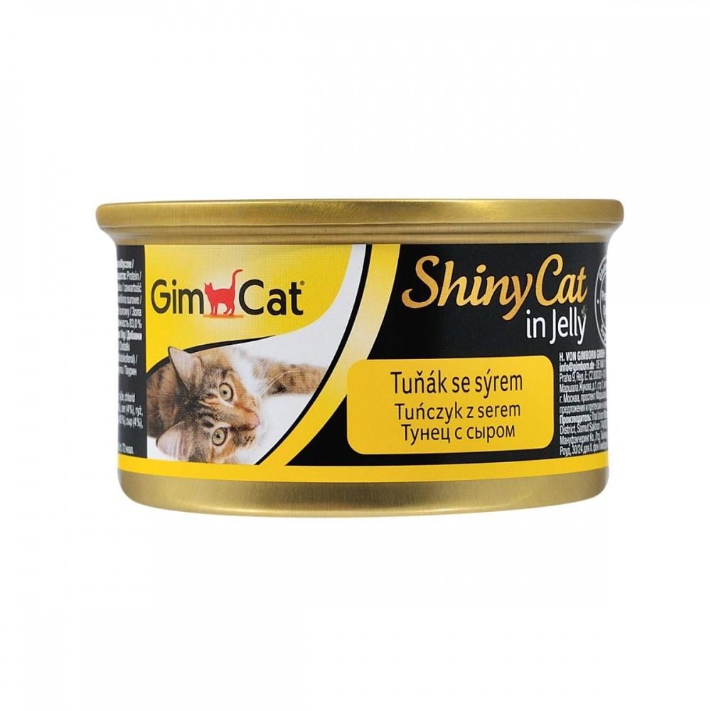 Корм влажный GimCat Shiny Cat для кошек с тунцом и сыром 70 г (34806843)