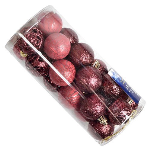 Шары новогодние Stenson R90680 4 см 24 шт. (12638895)