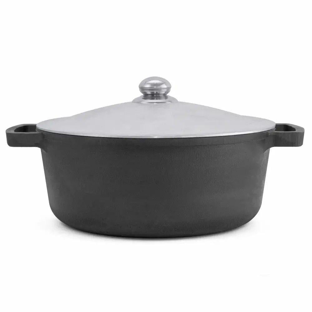 Каструля чавунна з алюмінієвою кришкою Brizoll Casserole 28 см 6 л