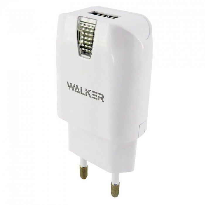 Сетевое зарядное устройство WALKER WH-21 1USB/2 A White (0461)