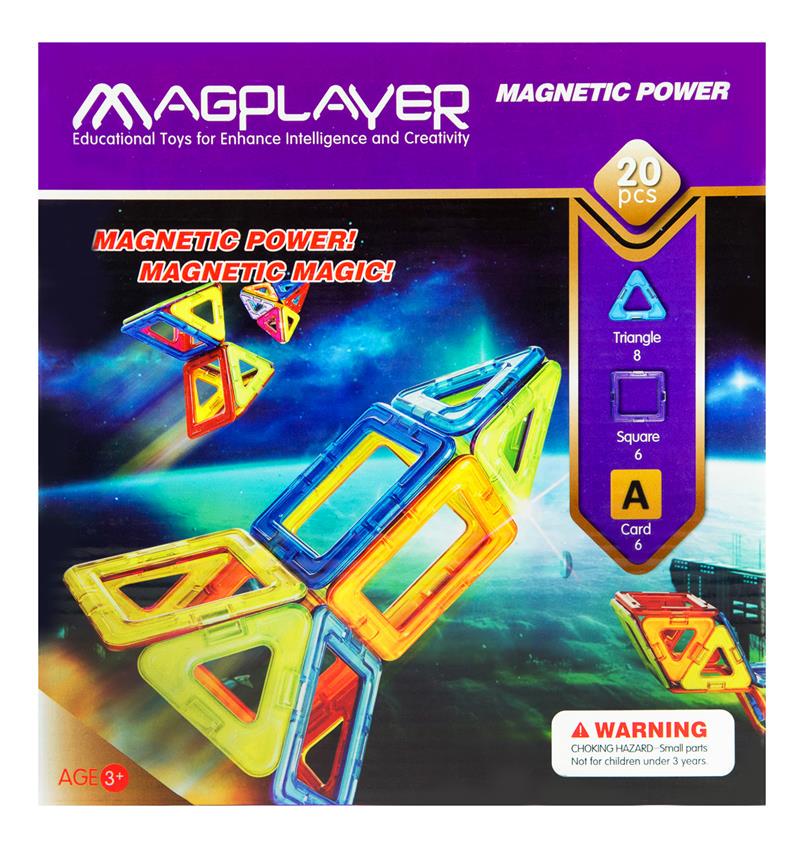 Конструктор Magplayer магнитный набор 20 деталей (MPA-20)