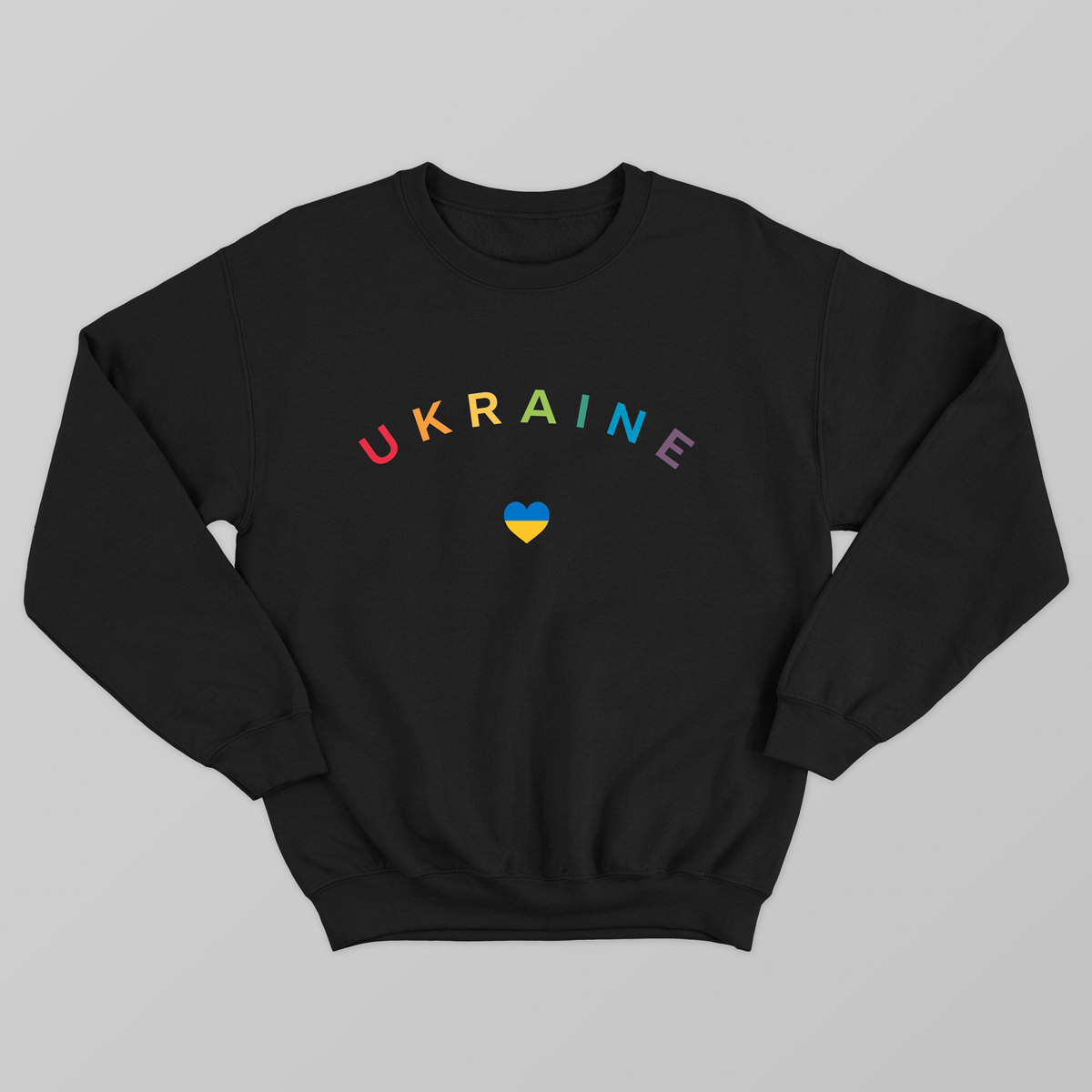 Свитшот унисекс UFree Shop с рисунком Ukraine heart 3XL Черный (S-0010-2-3XL)