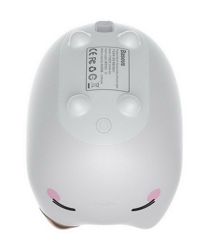 Ночник Baseus Cute series kitty silicone Белый (DGAM-A02) - фото 3