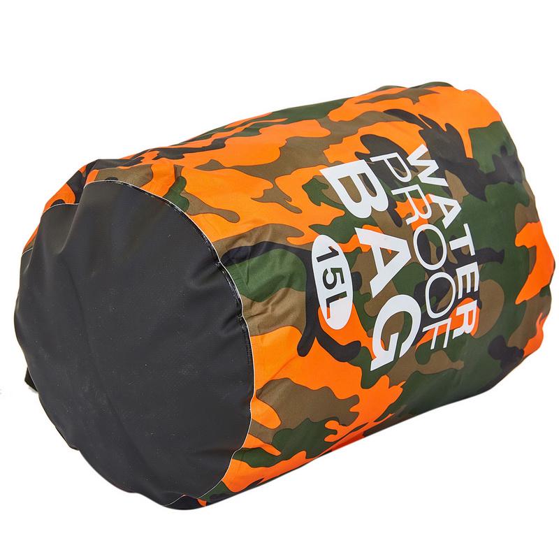 Водонепроникний гермомішок SP-Sport Waterproof Bag TY-6878-15 15 л Мілітарі/Оранж (NA001433) - фото 3