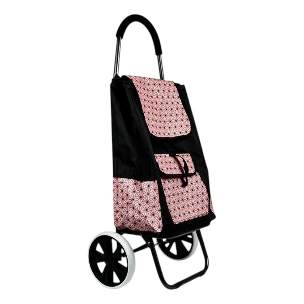 Сумка на колесах Stenson MH-5284 Цветы 98х44х30 см Черный с голубым (23941011)