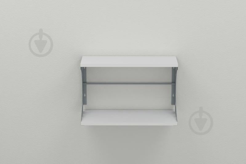 Полка настенная Ferrum-decor Букин 330x700x240 металл Серый ДСП Белое 16 мм (BUK0057)