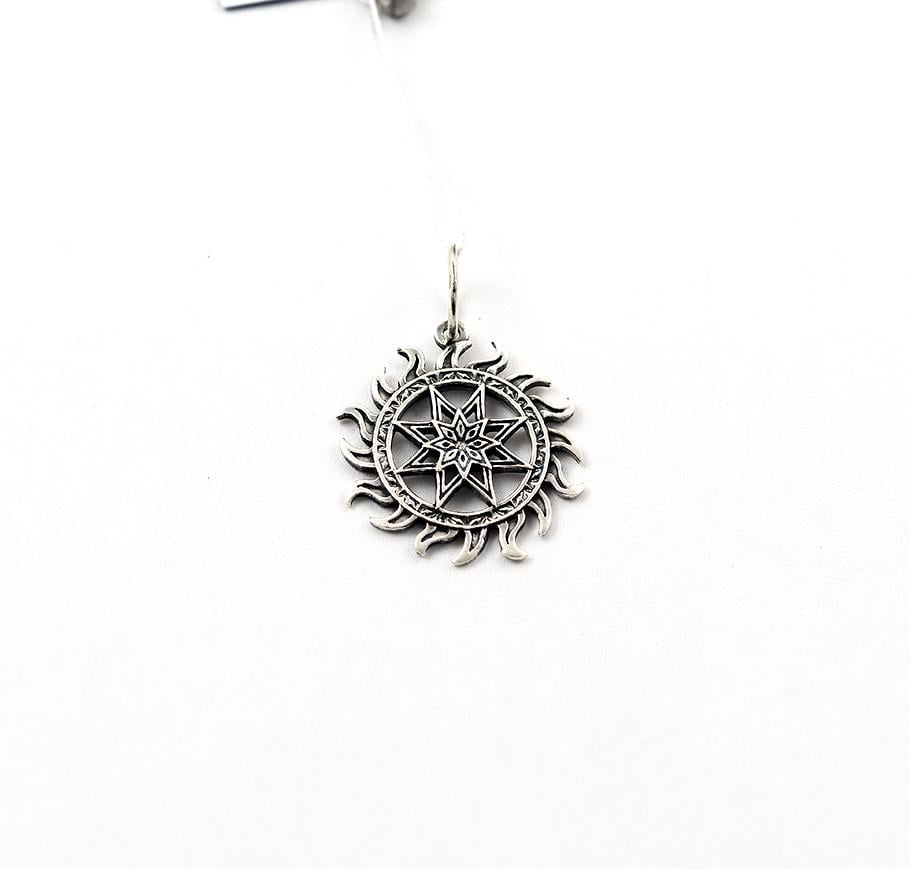 Кулон оберіг Maxi Silver 9357 Алатир у сонячному колі (89357)