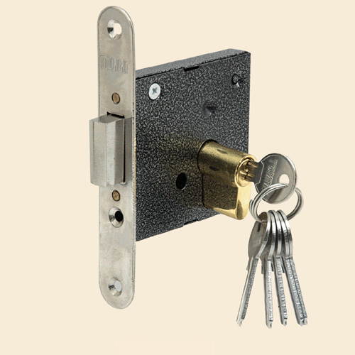 Замок врезной Hisar ET 968-55 55x55 SN с планкой (37160003)