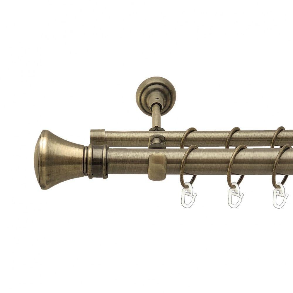 Карниз для штор Orvit Люксор двухрядный гладкий 25\16 мм 300 см Антик (4290747)