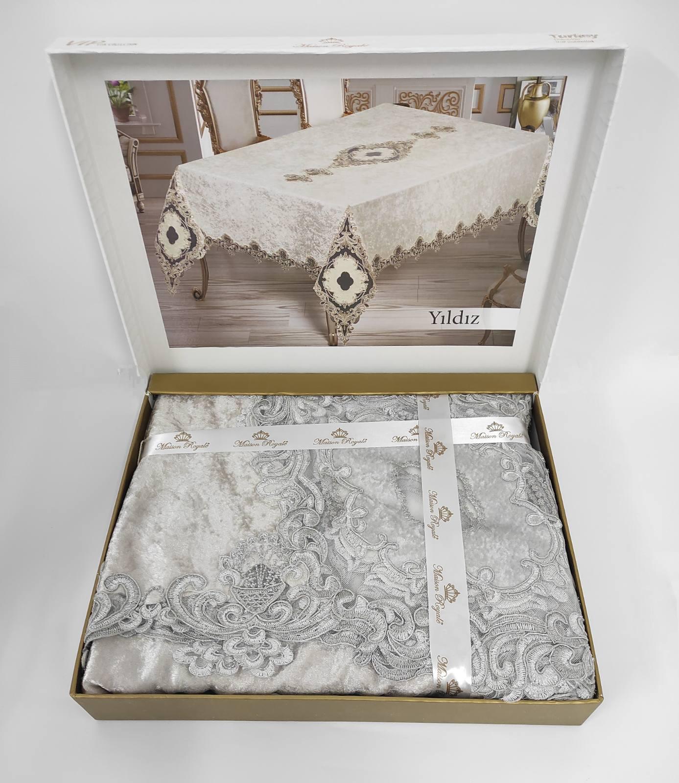 Скатерть Велюр Maison Royale 160x220 Yildiz Grey (CN6313)