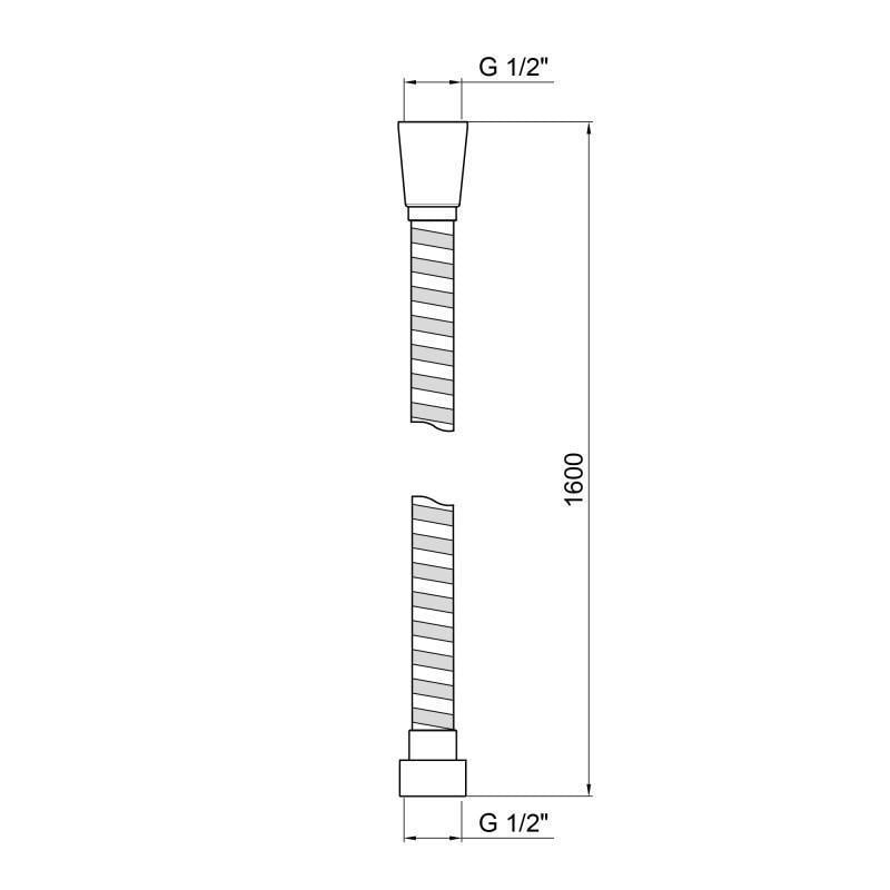 Шланг для ручного душу Qtap Hadice 1600 мм Chrome (QT0052A) - фото 2