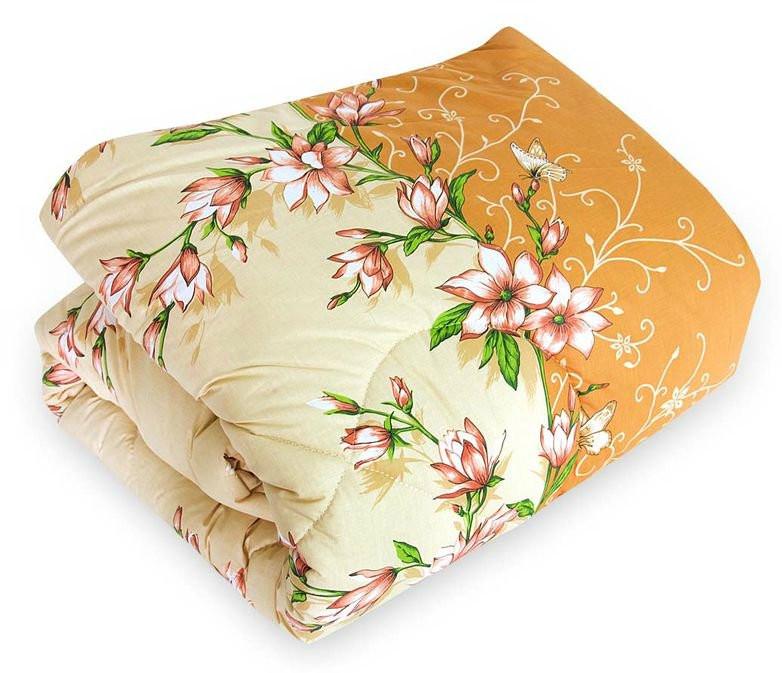 Одеяло полуторное из овечьей шерсти Лери Макс Gold Цветы