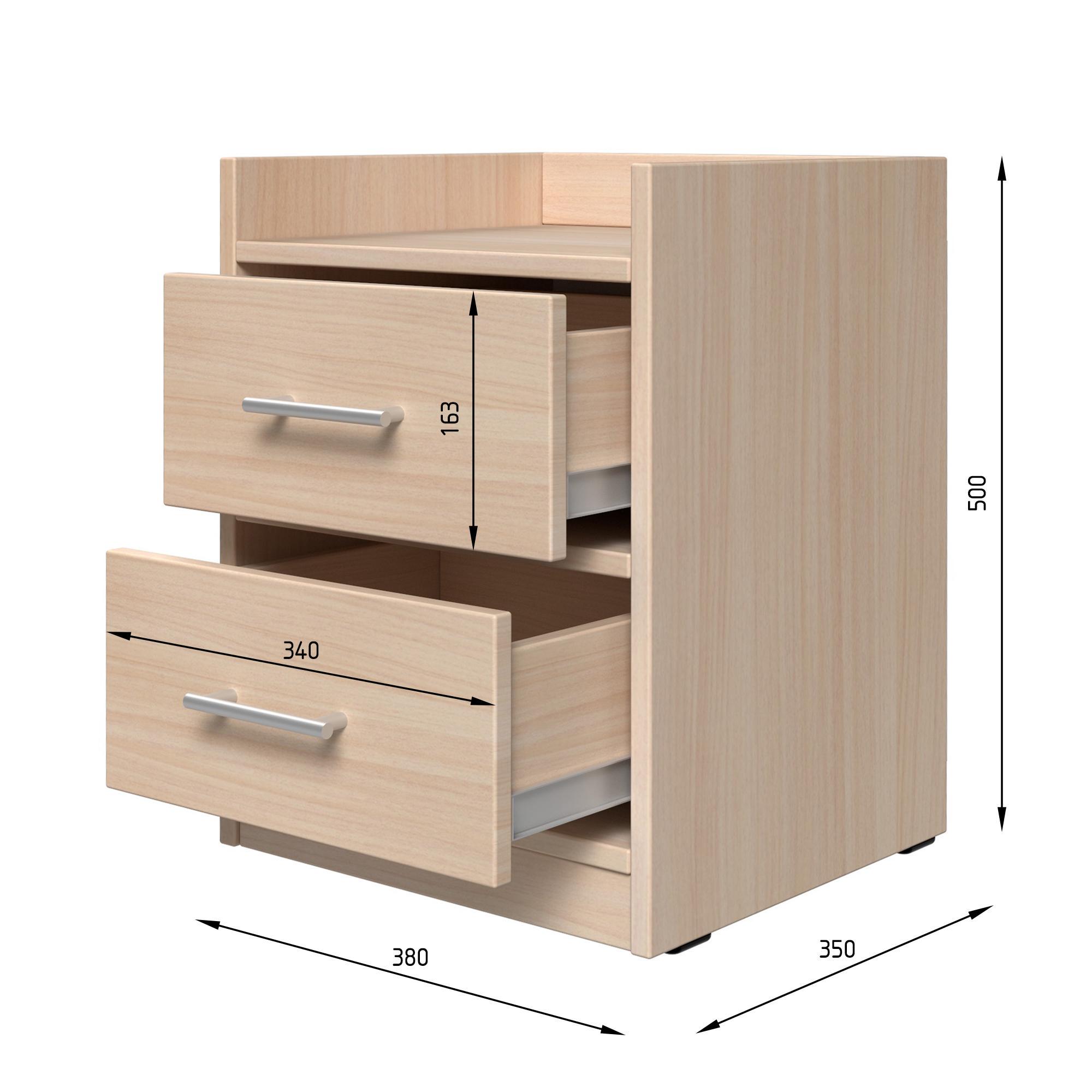 Тумба прикроватная ТП6 SENAM 500х380х350 мм корпус ДСП Белый фасад ДСП Ателье Светлый - фото 2