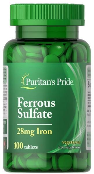 Железо сульфат Puritans Pride Iron Ferrous Sulfate 28 мг 100 таблеток Железо сульфат Puritans Pride Iron Ferrous Sulfate 28 мг 100 таблеток