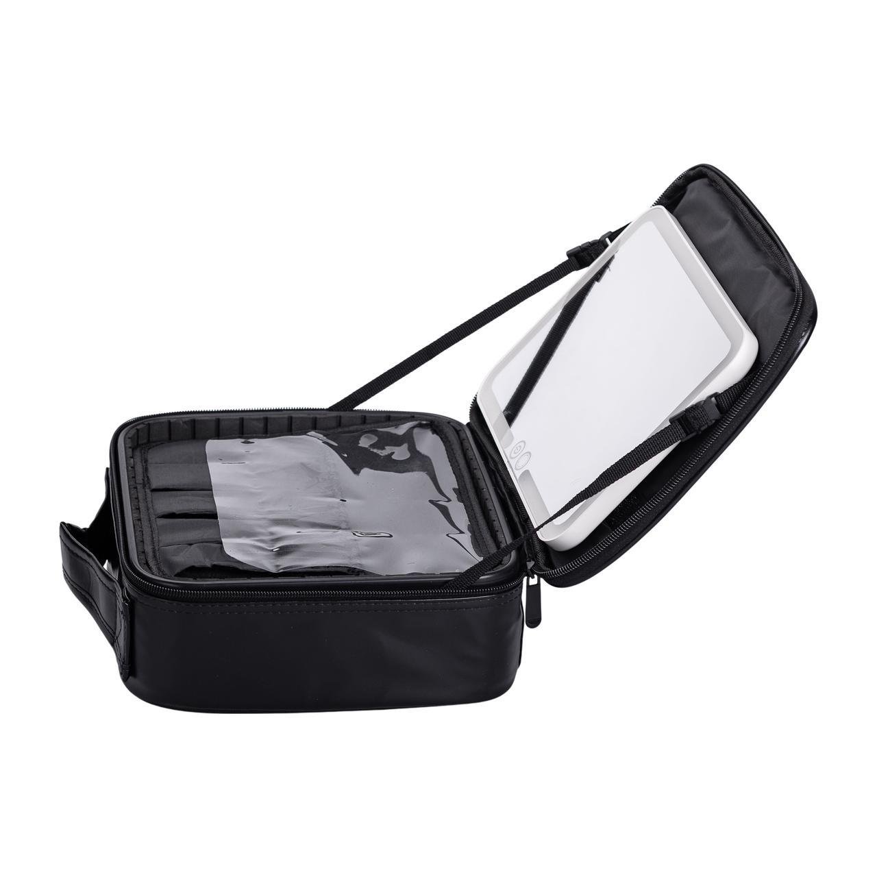 Органайзер из эко кожи с зеркалом и подсветкой 26x22x9 см (6617)