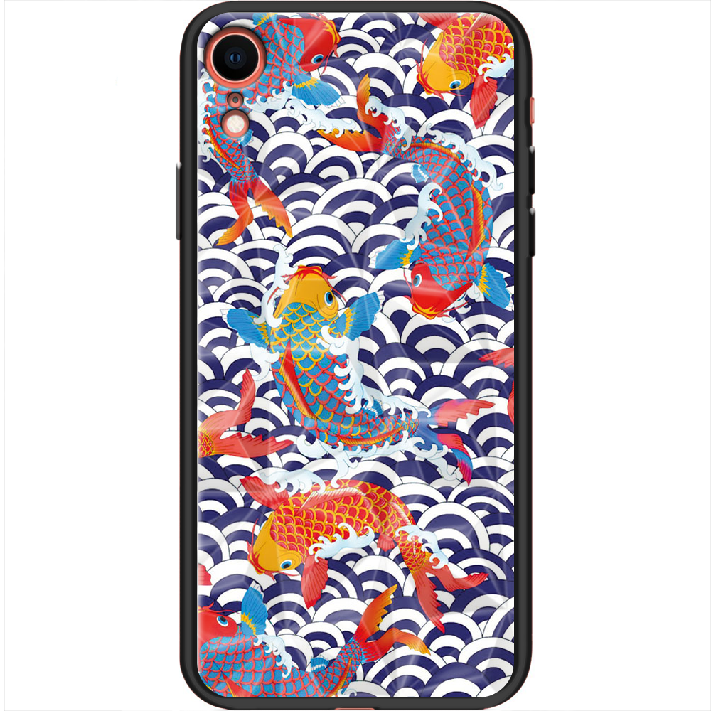 Чехол Boxface iPhone XR Koi Fish Черный силикон с призмой (35417-up2477-37859)