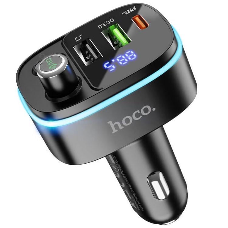 Адаптер автомобильный Hoco Fast car BT FM transmitter E62 Black (7aa5c92a) - фото 2