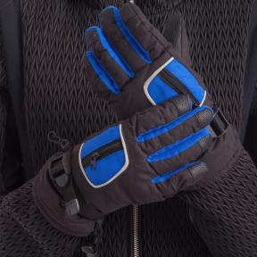 Перчатки горнолыжные теплые детские SP-Sport C-7706 M-L Черный с синим (NA000376)
