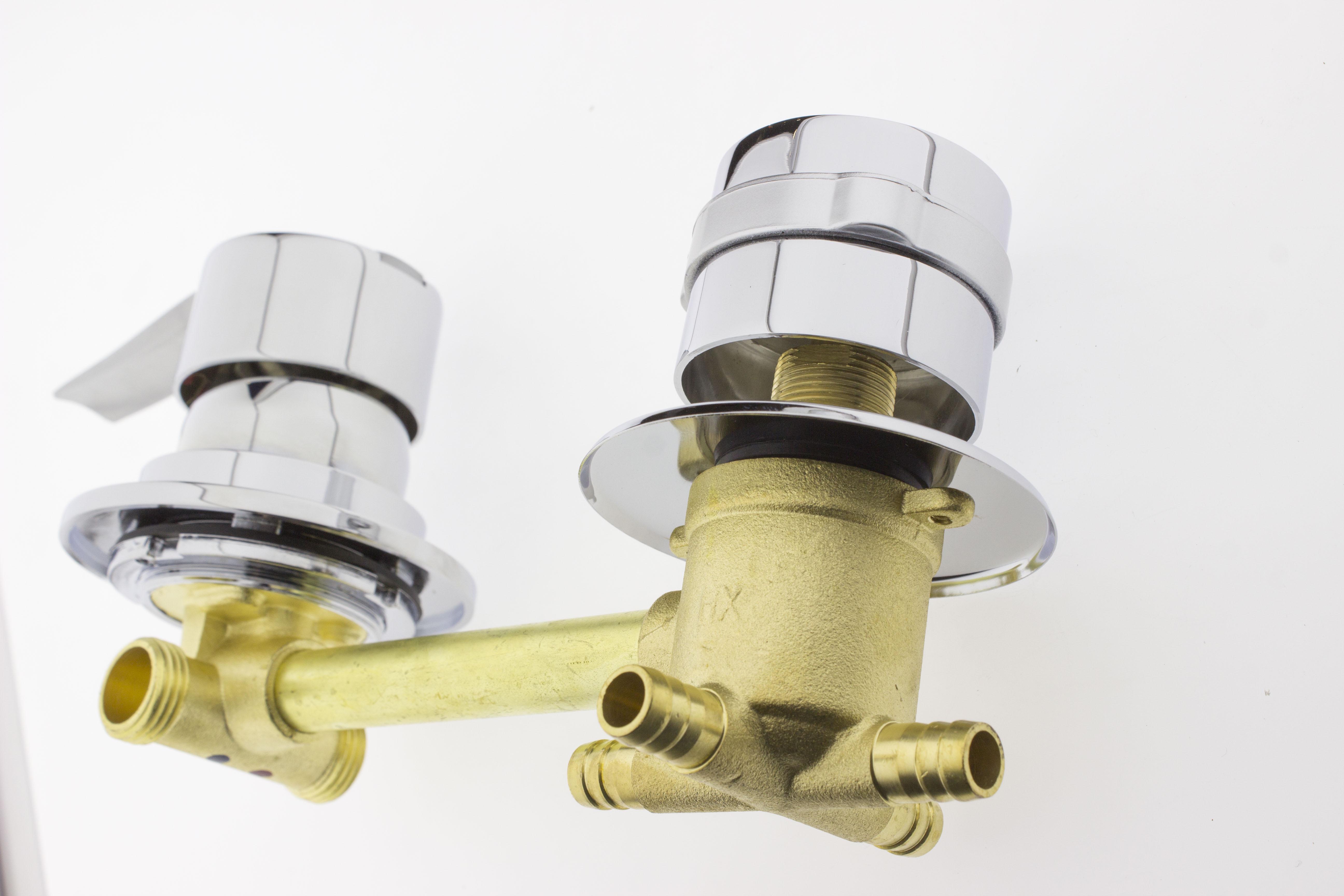 Змішувач для душової кабіни С-4\14 на чотири положення з штуцерами і 14 см по центрам (12603926) - фото 8