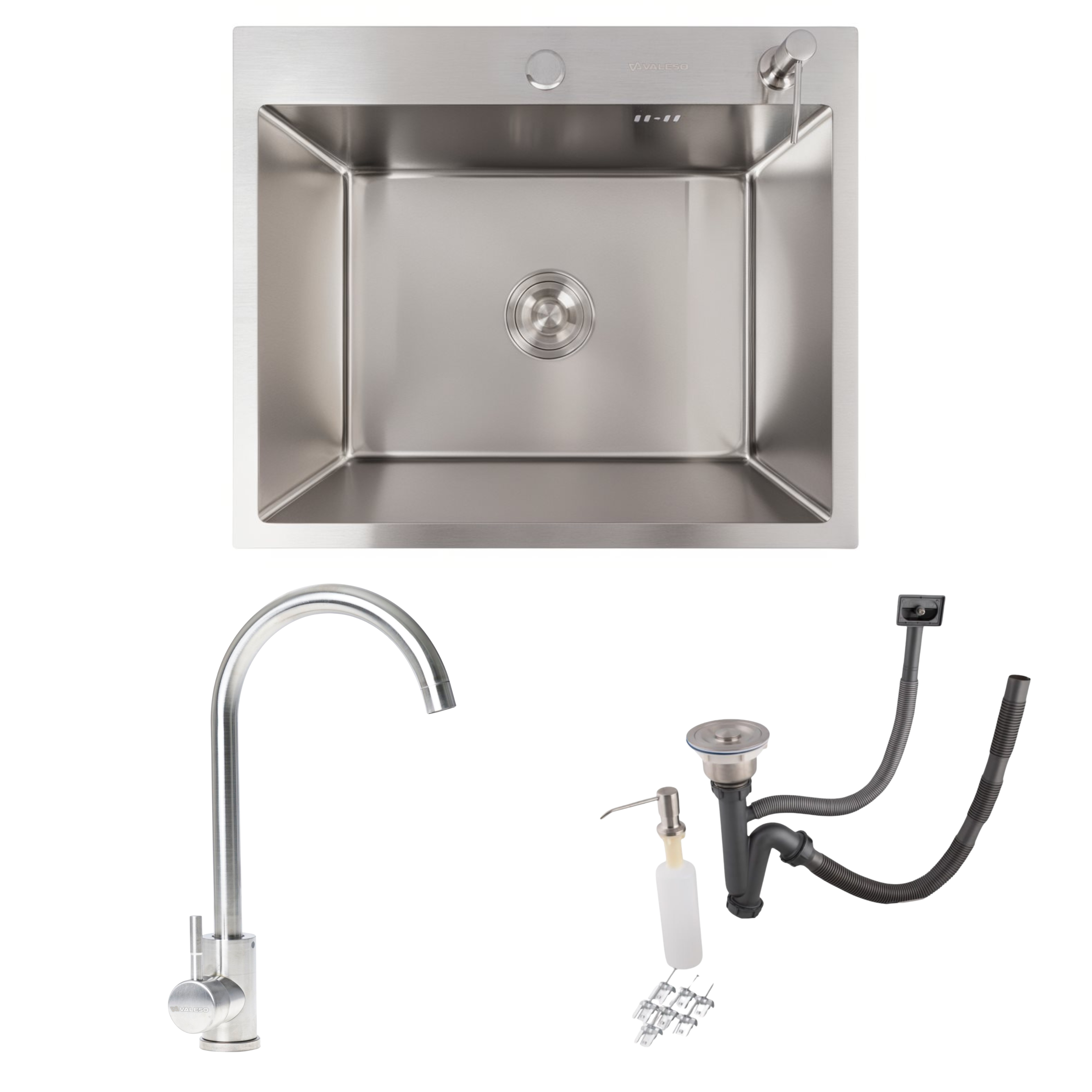 Мийка кухонна Valeso Handmade 60х50 нержавіюча сталь/змішувач 56 NESP