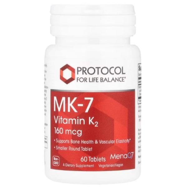 Вітамін K Protocol for Life Balance MK-7 Vitamin K2 160 mcg 60 табл. (000026019) Вітамін K Protocol for Life Balance MK-7 Vitamin K2 160 mcg 60 табл. (000026019)