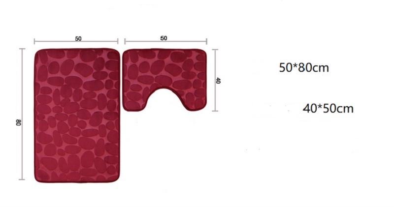 Коврики для ванной комнаты с эффектом памяти Homytex 2 пр. Камни Bordo (HT-580011) - фото 5