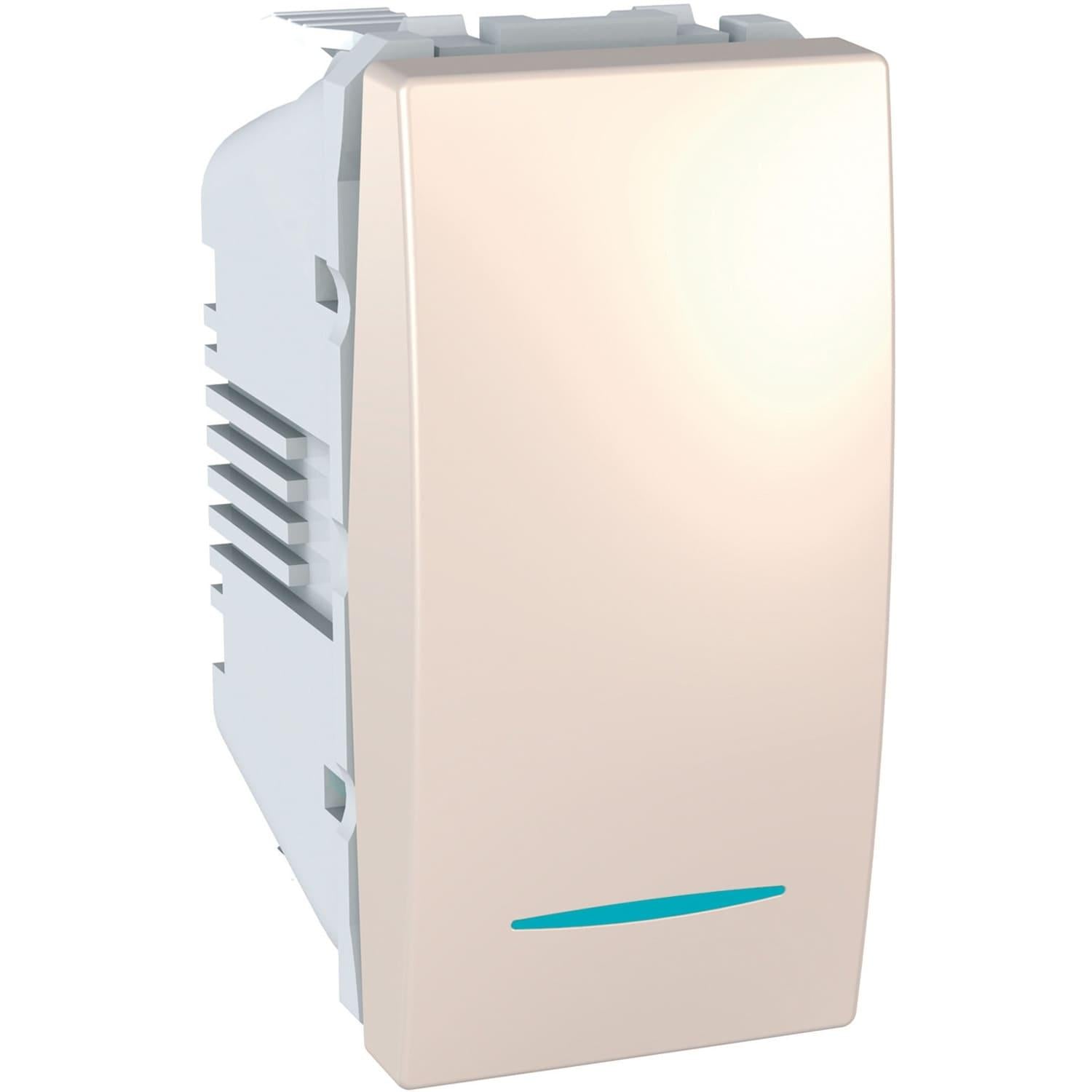 Выключатель Schneider Electric Unica 1 модуль с подсветкой Слоновая кость (MGU3.101.25N)