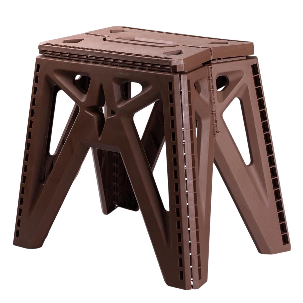 Табурет складаний пластиковий 29,5х19,5 см Коричневий (SJ-0102BR)