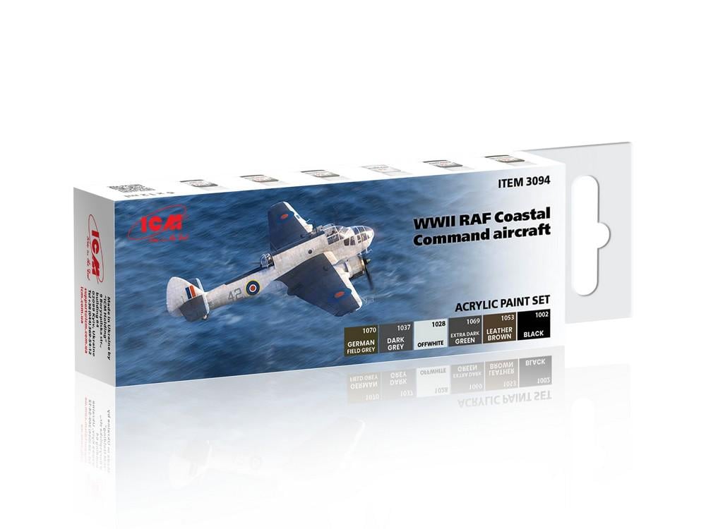 Набор акриловых красок ICM для самолетов RAF Coastal Command (3094)