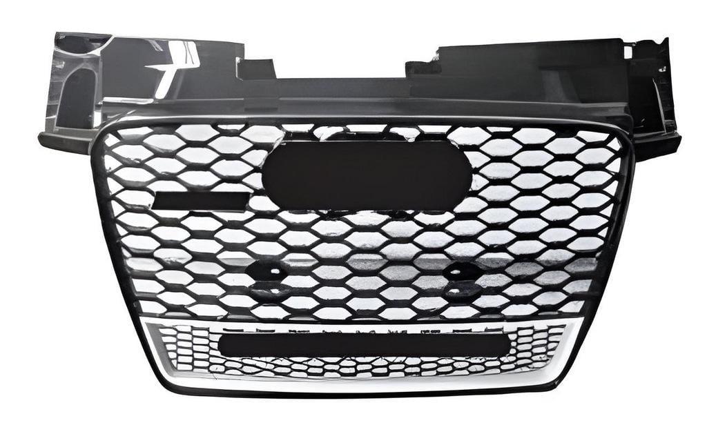 Передняя решетка RS-style с надписью Quattro 2008-2014 GT Tuning для Audi ТТ 2006-2014 ABS Черный