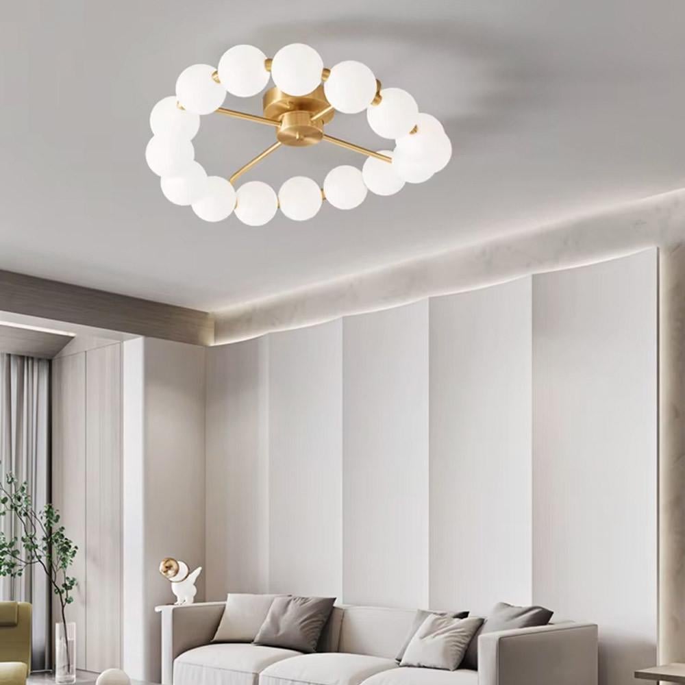 Люстра потолочная LED в виде кольца из полимерных шариков Ø 50 см (993-510 AB)