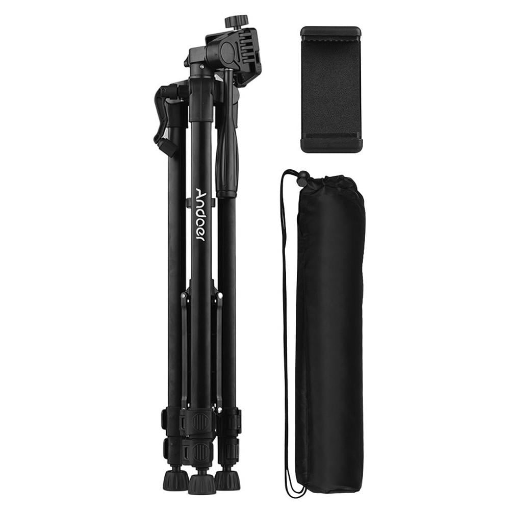 Штатив для смартфона та камери Andoer TR-01 трипод алюмінієвий з тримачем для телефона Чорний - фото 2