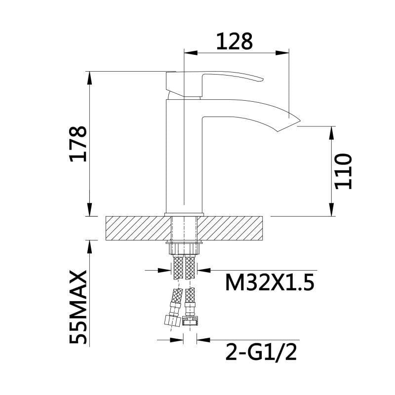 Смеситель для раковины Qtap Swan Cascada QTSWA270CRW45568 Хром/Белый (SD00051692) - фото 2