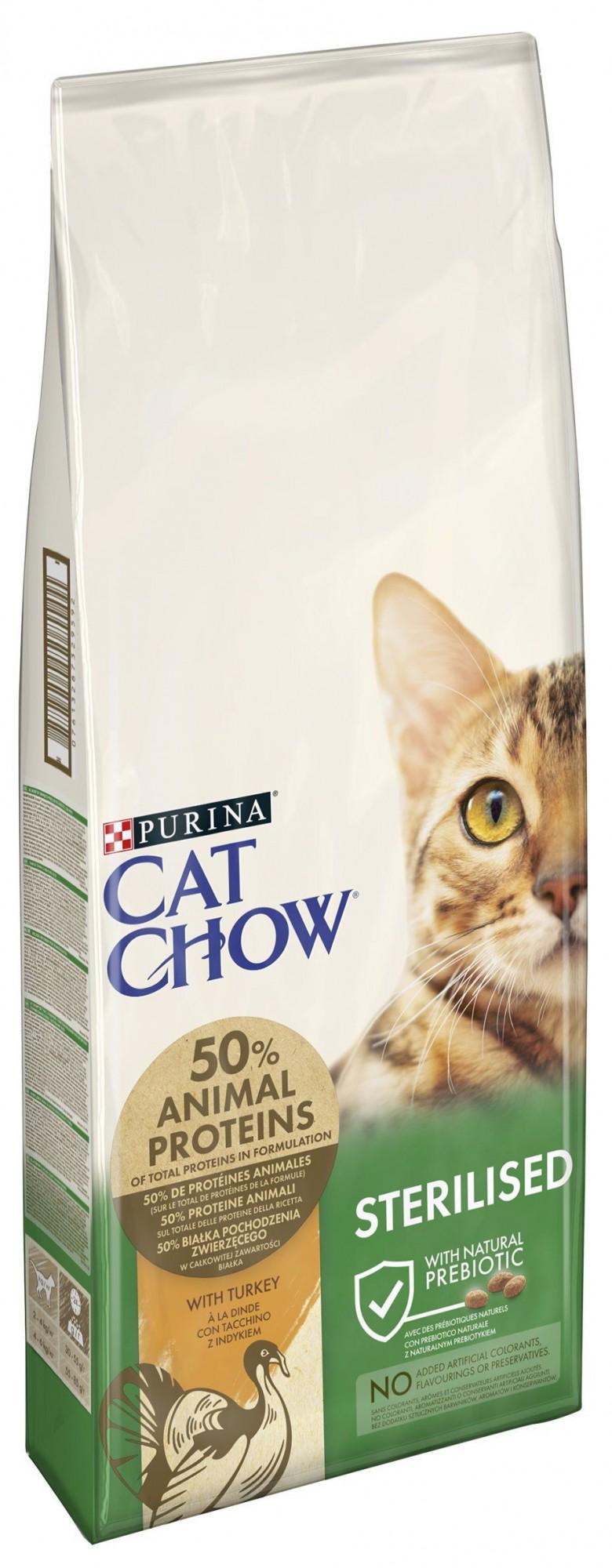 Сухой корм для стерилизованных котов Purina Cat Chow Sterilized с индейкой 15 кг (7613287329592) - фото 2 Сухой корм для стерилизованных котов Purina Cat Chow Sterilized с индейкой 15 кг (7613287329592) - фото 2