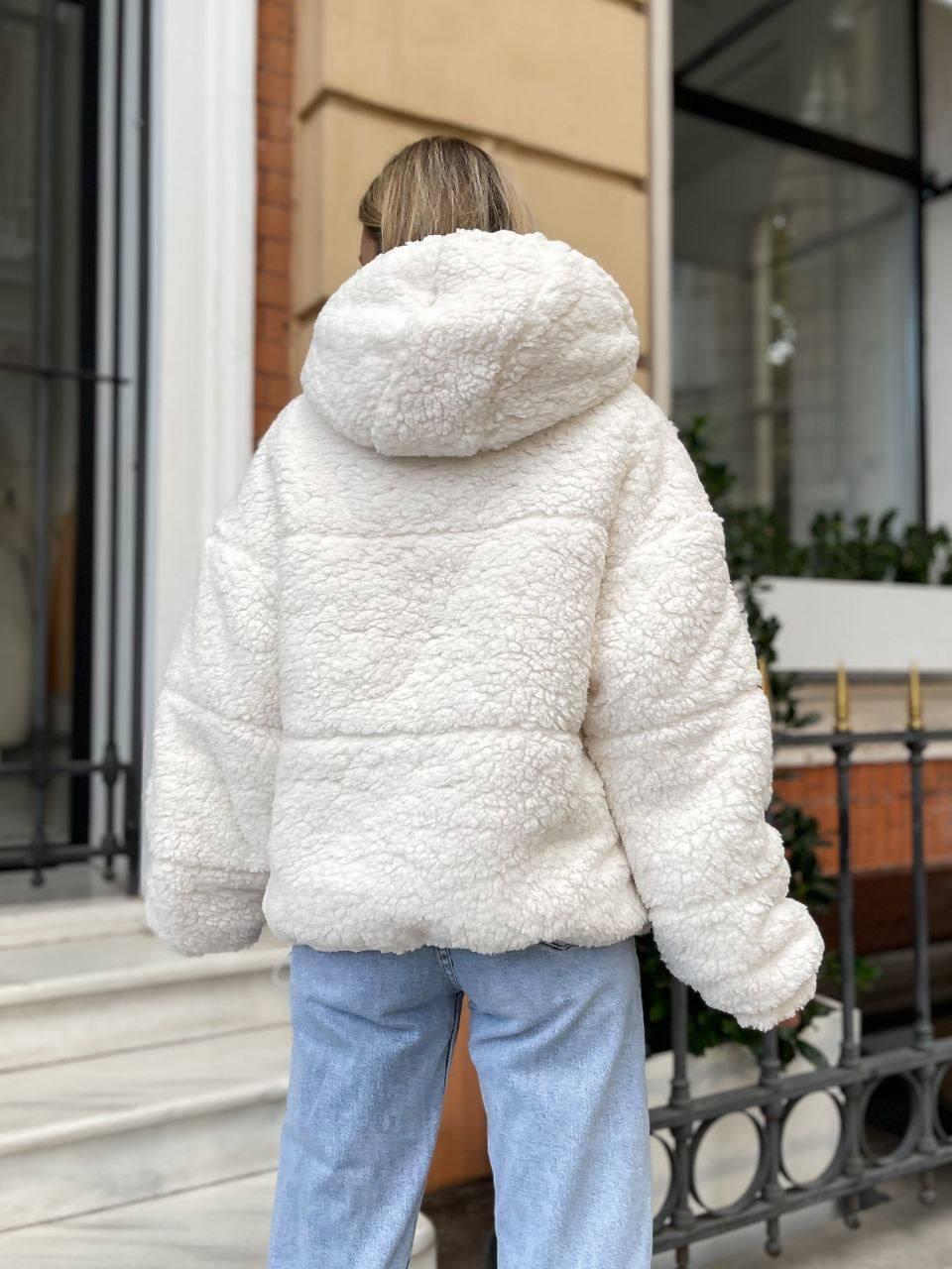 Куртка жіноча демісезонна Тедді хутряна XL-3XL Білий (OV-7144BI-XL-3XL) - фото 7
