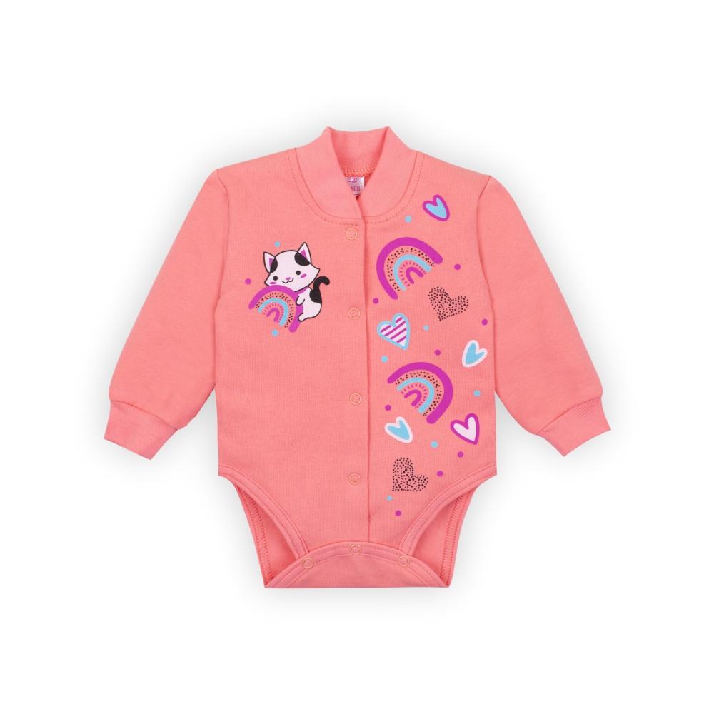 Боди детское хлопковое для девочки на кнопках Gabbi BD-20-22-5 Радужное настроение 62 см Розовый (12695)