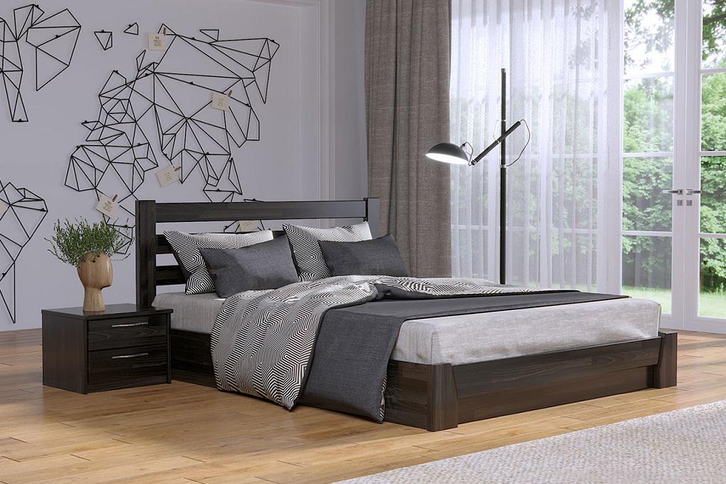 Кровать СЕЛЕНА деревянная с подъемным механизмом 200х140 см Венге