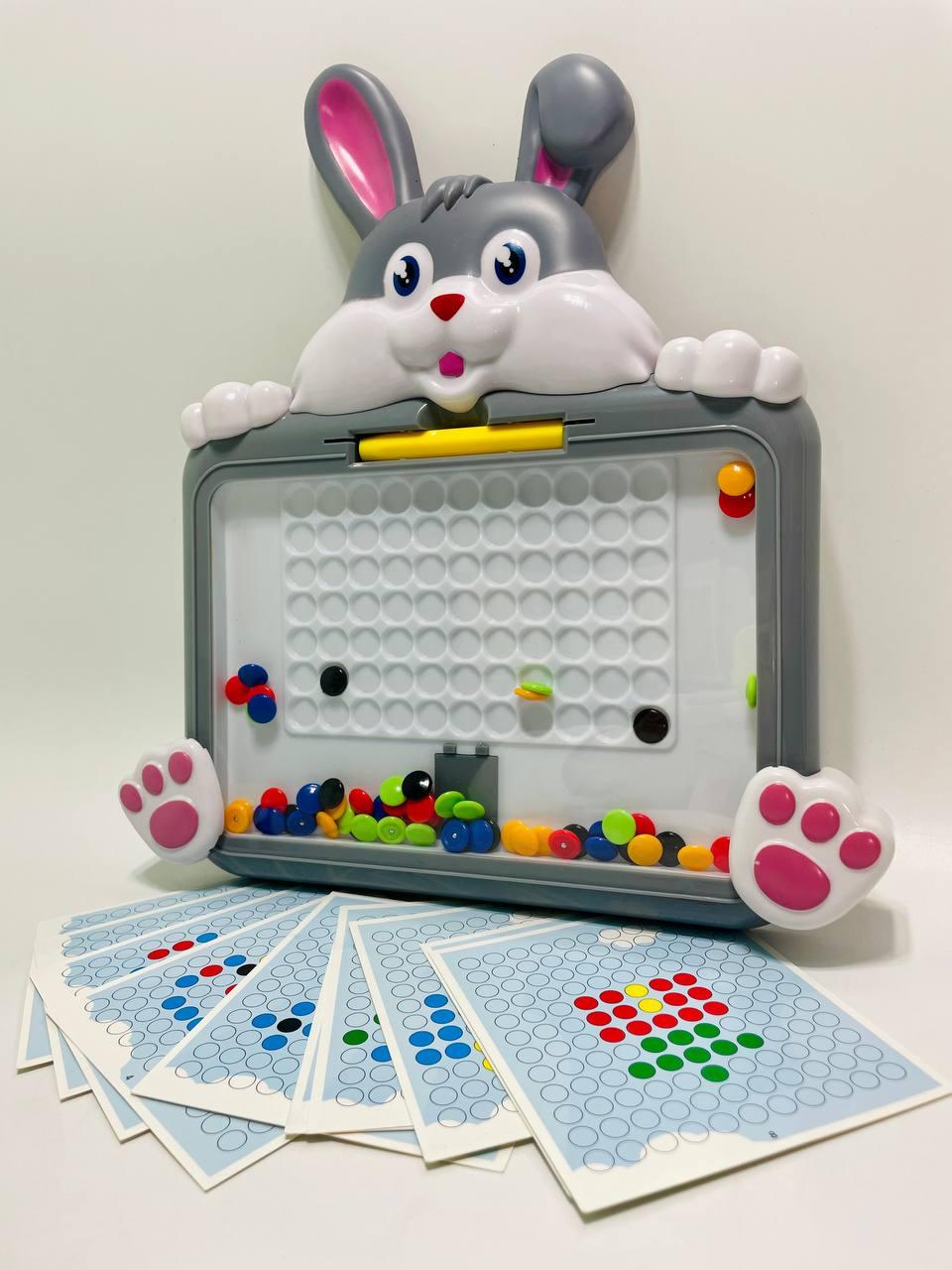 Мозаика W 6500 100 магнитная/стилус/цветные шарики/10 двусторонних карточек с заданиями - фото 3