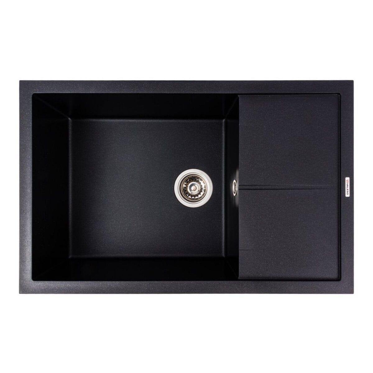 Мийка гранітна Valeso Calypso 790х500 врізна прямокутна Чорний металік матовий (PLTM-SP000049494)