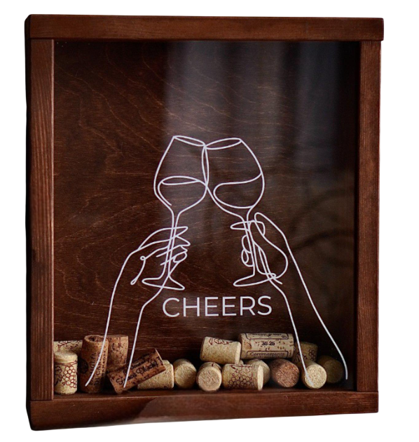 Коробка дерев’яна для винних корків із сосни S 33×30×7 см (111)