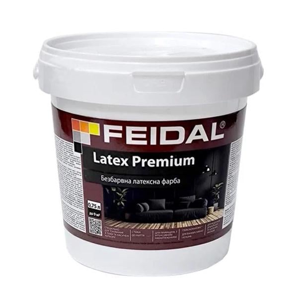 Краска Feidal Latex Premium TR глубокоматовая база под темные и насыщенные цвета 0,75 л Бесцветный - фото 1 Краска Feidal Latex Premium TR глубокоматовая база под темные и насыщенные цвета 0,75 л Бесцветный - фото 1
