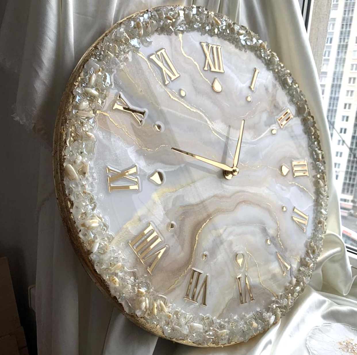 Часы настенные круглые из эпоксидной смолы EPOXY M65 85x85 см