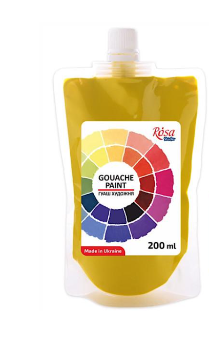 Краска гуашевая ROSA Studio 200 мл Желтый светлый