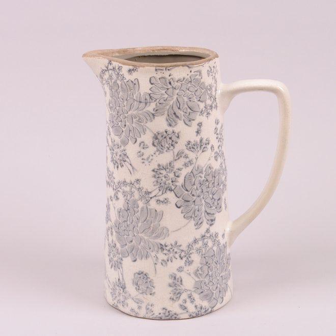 Ваза керамическая Flora Серые цветы (38390)