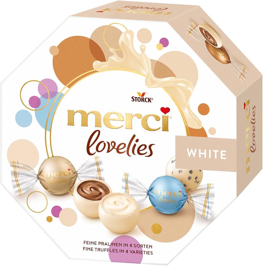 Цукерки Merci Lovelies white асорті білого шоколаду 18 г (24198829)
