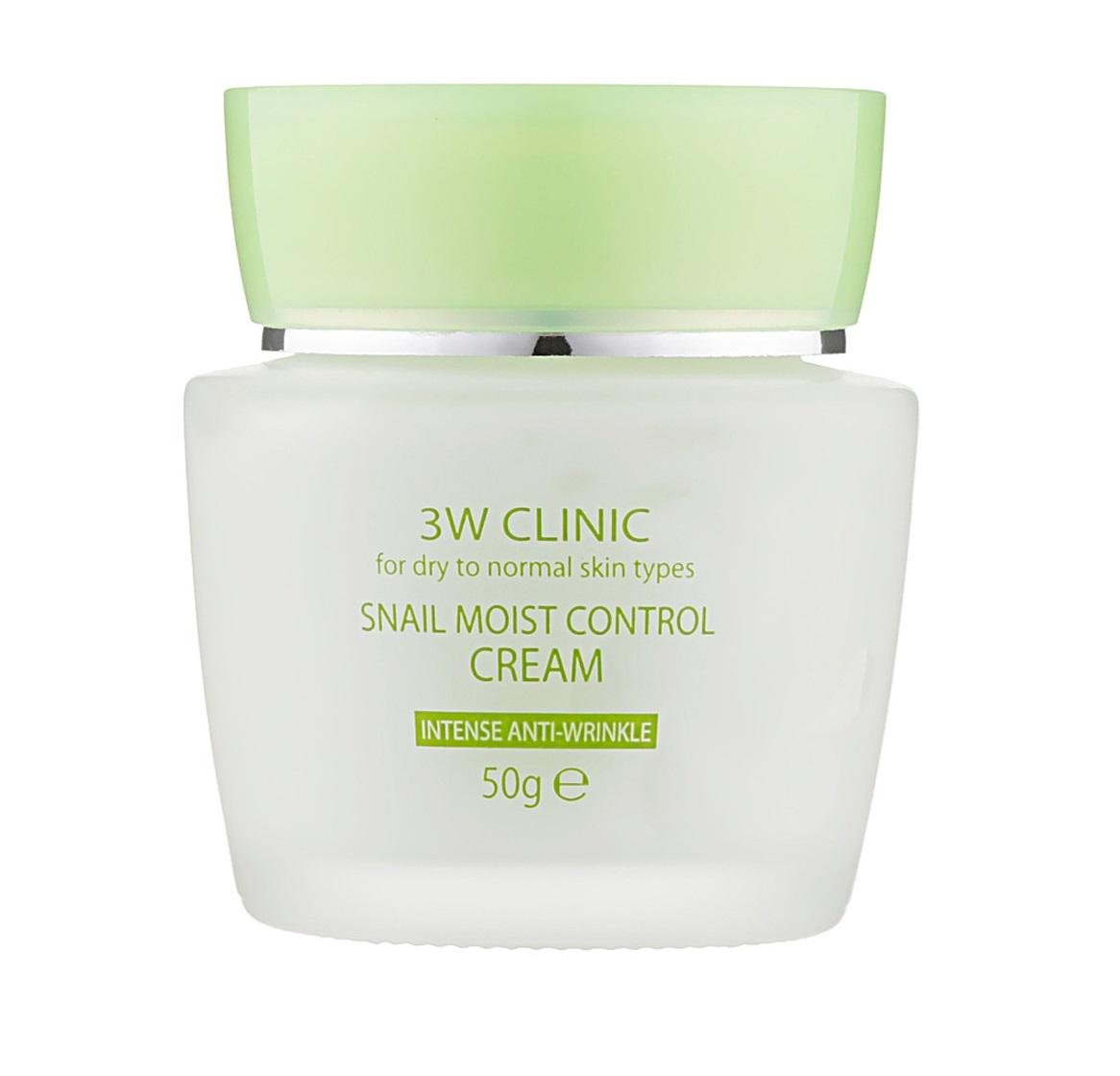 Крем для лица с улитковым муцином увлажняющий Snail Moist Control Cream 3W Clinic 50 г (8809317286679) - фото 1