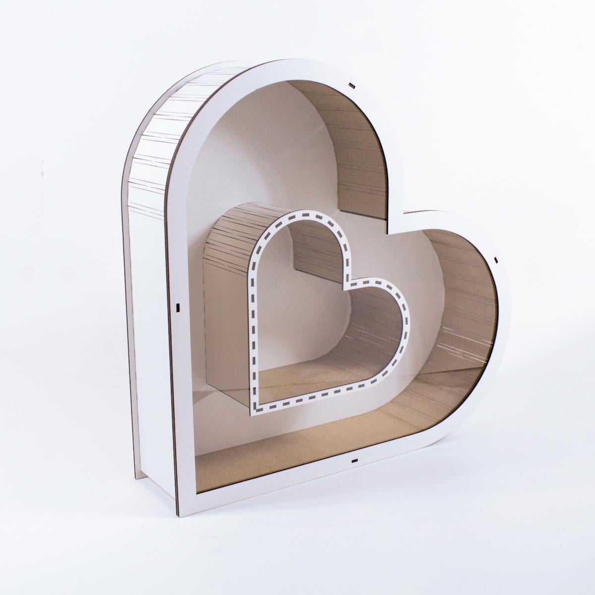 Коробка Серце з прозорою кришкою Білий (4735)