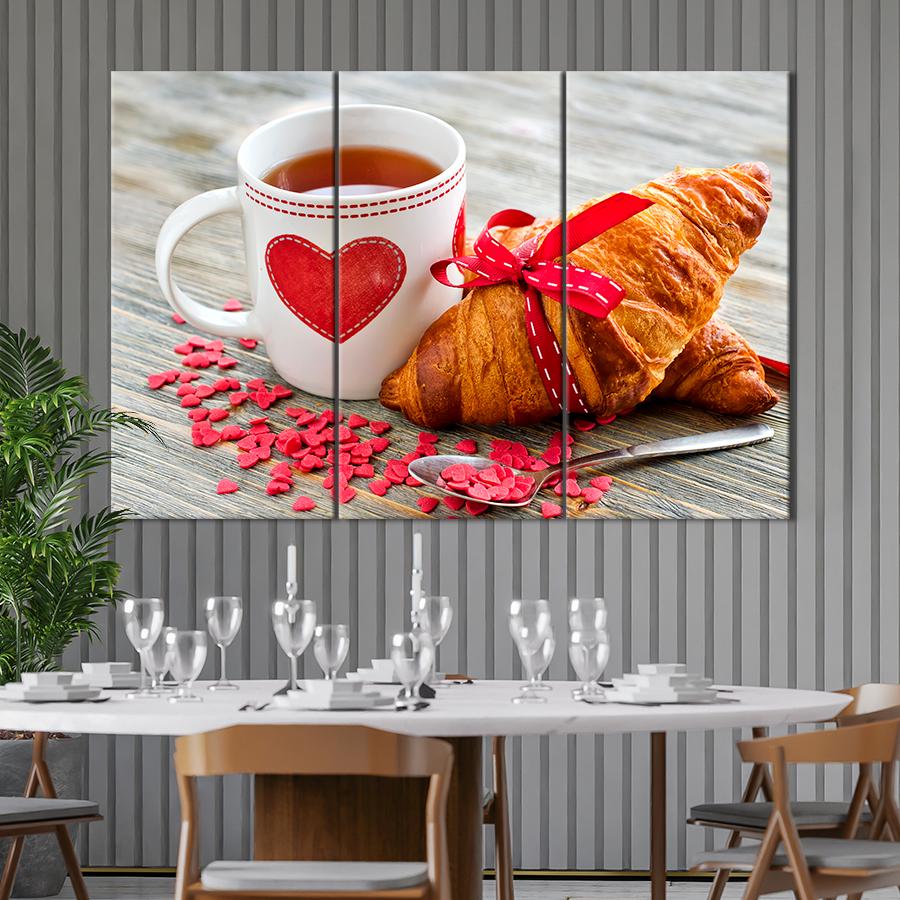 Настенний декор Круассаны и ароматный чай для любимой 156x100 см (A273-3)