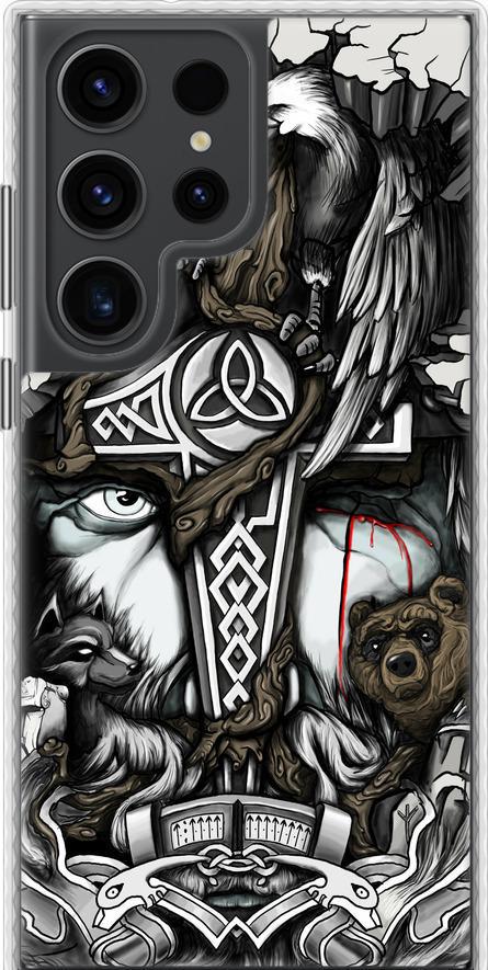 Чехол на Samsung Galaxy S23 Ultra Тату Викинг (4098pc-2906-42517)
