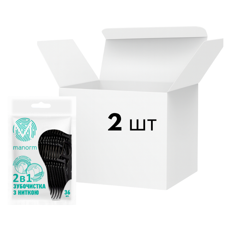 Зубочистка з освіжаючою ниткою Manorm 36 шт. 2 упаковки Black (MED011530) Зубочистка з освіжаючою ниткою Manorm 36 шт. 2 упаковки Black (MED011530)